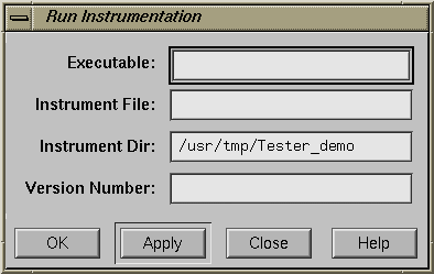 Figure 9-4 "Run Instrumentation" Dialog Box