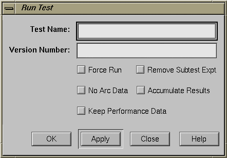 Figure 9-5 "Run Test" Dialog Box