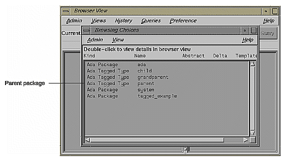 Figure 9-3 Initial Browser Display With Item Selected