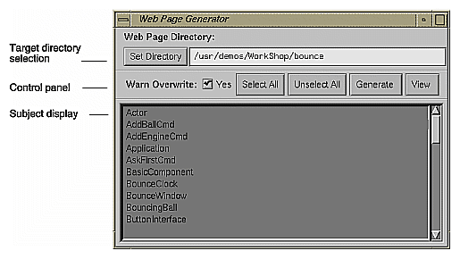 Figure 10-9 Web Page Generator Window