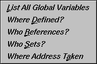 Figure 4-7 Queries Submenu: "Variables"