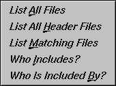 Figure 4-9 Queries Submenu: "Files"