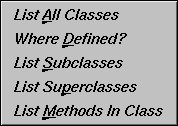 Figure 4-10 Queries Submenu: "Classes"