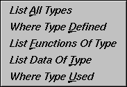 Figure 4-13 Queries Submenu: "Types"