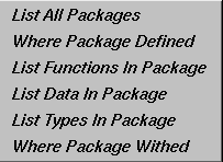 Figure 4-15 Queries Submenu: "Packages"
