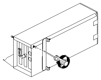 Figure 4-28 Tightening the PCI Module Door Screws 