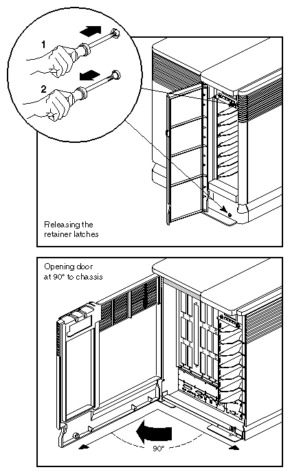 Figure 3-2 Opening the Chassis Front Door