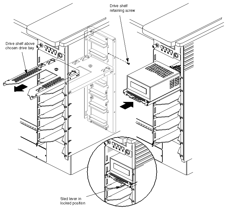Figure 4-6 Installing a Full-Height Front Loading Device