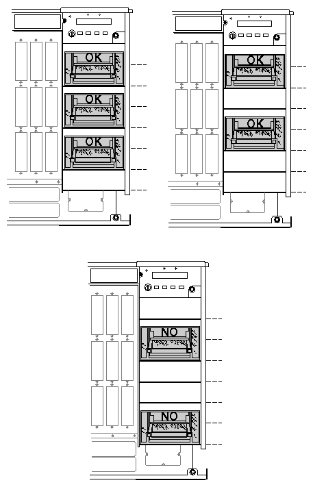 Figure 4-7 Deskside Installation Positions for Optional DLT Drives