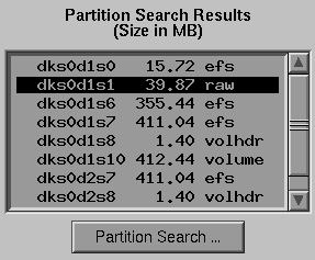 Figure 4-9 xlvm Partition Search Results Section