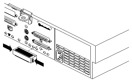 Figure 6-5 Removing the 50-Pin SCSI Terminator From the Challenge S Server