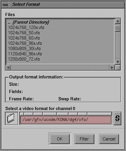 Figure 2-2 Select Format Window 