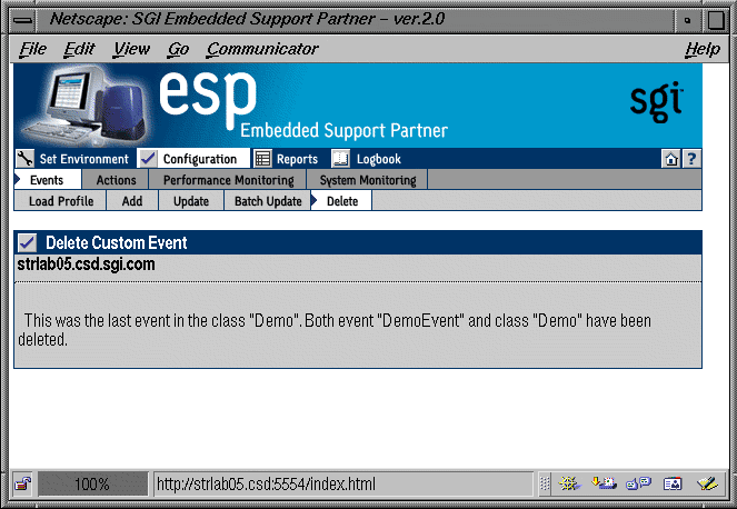 Figure 4-21 Confirmation Message for Deleting an Event