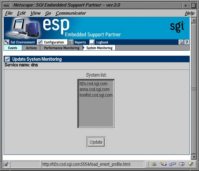 Figure 4-46 Update System Monitoring Window (System Group Manager Mode)