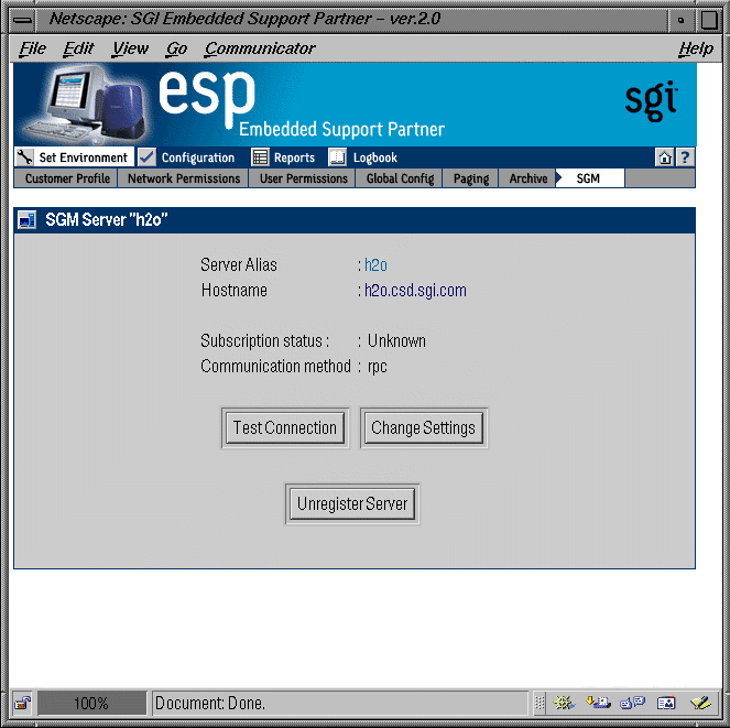 Figure 3-30 SGM Server Information Window