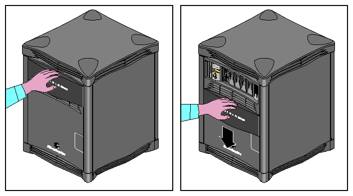 Figure 2-2 Opening the Front of the Origin2000 Deskside System