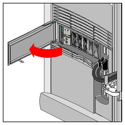 Figure 6-7 Opening the Drive Front Door on a Rackmount System