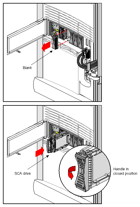 Figure 5-2 Installing an SCA Drive