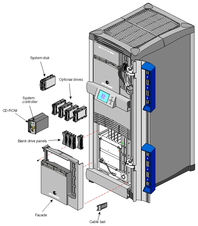 Figure 6-1 Customer-Replaceable Units (CRUs) for the Origin2000 Rackmount System