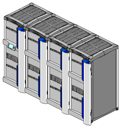 Figure 1-3 Origin2000 Multirack Configuration (Four Racks Shown)