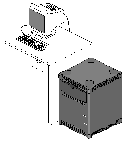 SGI 2000-Series Deskside Typical Installation, With Terminal (Onyx2 Similar)
