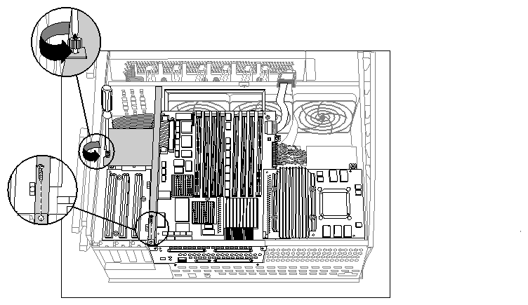Figure 5-4 Unfastening the PCI Plenum Divider Sheetmetal