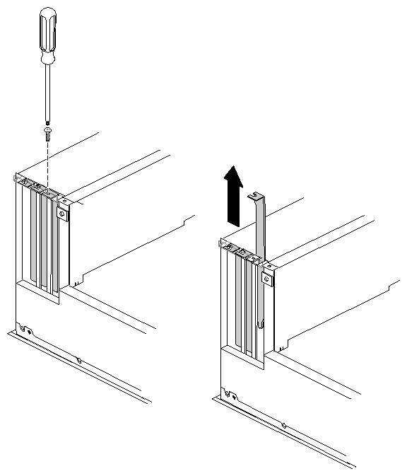 Figure 2-2 Removing a PCI Slot Blanking Plate 
