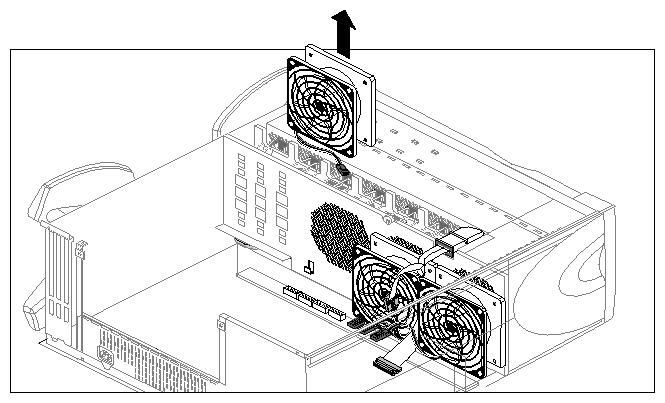Figure 5-3 Removing a Fan From the System (Some Components Not Shown For Clarity)
