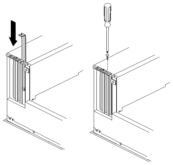 Figure 2-11 Replacing a PCI Option Board Blanking Plate and Screw