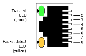 Figure 4-5 Ethernet 10-Base-T/100-Base-TX Port LEDs