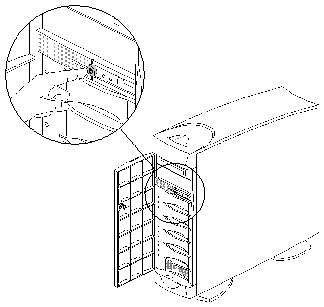 Figure 1-1 Turning Off the Front Power Switch