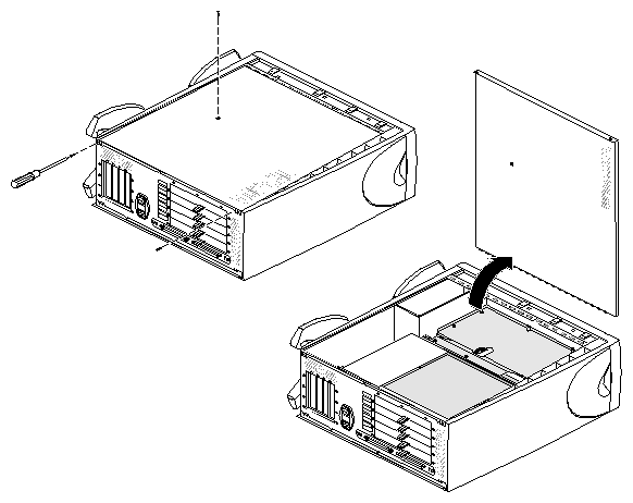 Figure 1-7 Removing the Chassis Access Cover (GIGAchannel Expansion Cabinet)