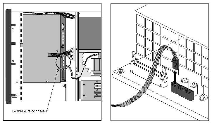 Figure 5-23 Unplugging the Blower Power Connector