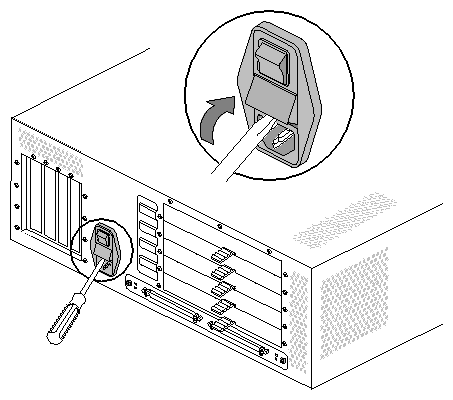 Figure 5-44 Removing the Fuse Cover From a GIGAchannel Expansion Chassis