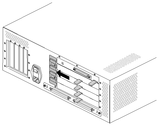 Figure 2-21 Sliding the XIO Board Retaining Plate Aside