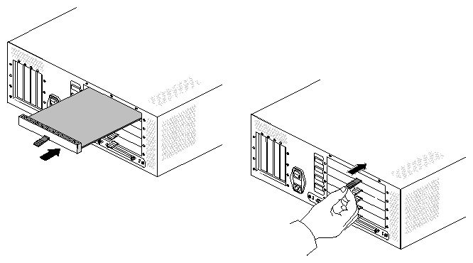 Figure 2-23 Installing an XIO Blanking Card in a GIGAchannel Expansion Cabinet