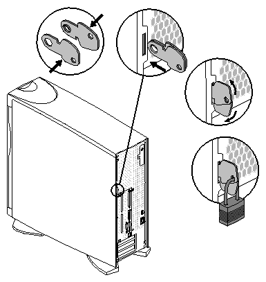 Figure 5-1 Locking the Chassis With the Locking Tabs 
