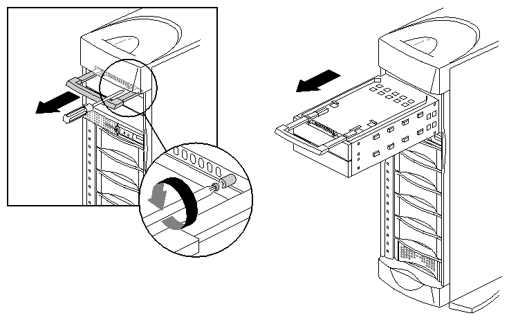 Figure 2-17 Removing the 5.25-Inch Peripheral Carrier
