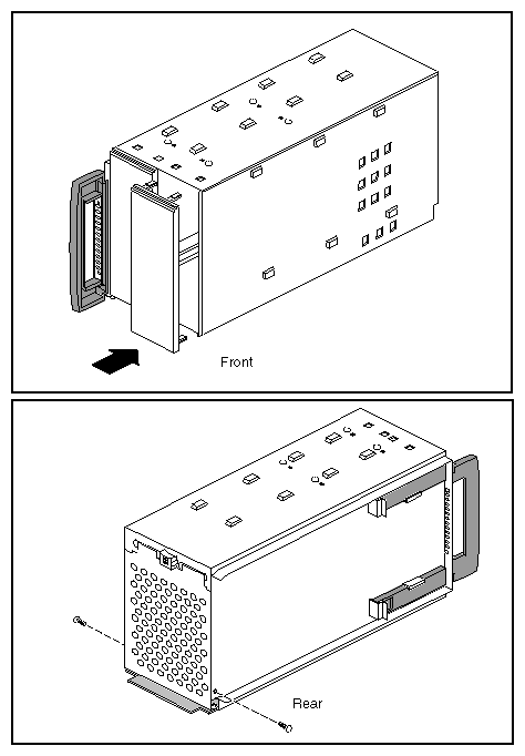 Figure 6-9 Replacing the Front Blanking Plate and Rear Access Plate