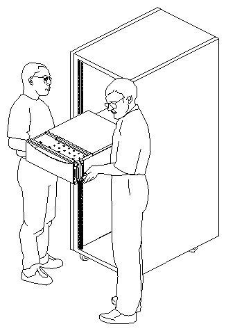 Figure 3-5 Lifting the Origin200 Server Into a Rack