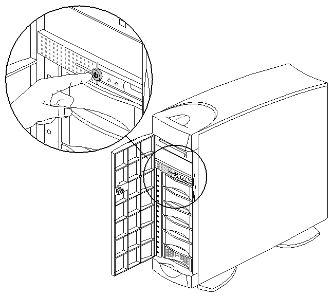 Figure 4-3 Turning On the Front Power Switch
