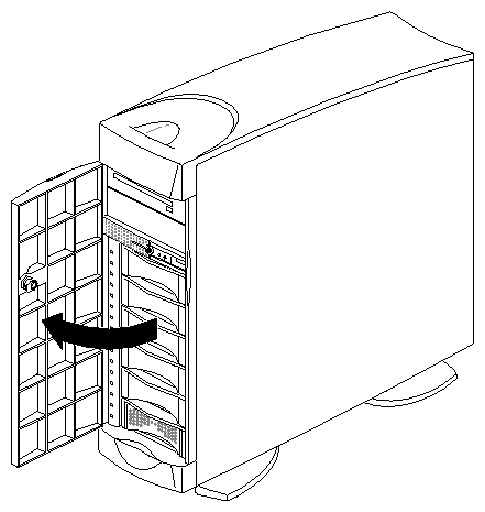 Figure 6-13 Opening the Front Door of the Origin200 System