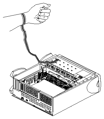 Figure 4-4 Attaching the Grounding Strap 