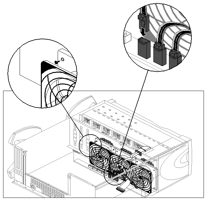 Figure 4-6 Disconnecting the Fan and Fan Power Cable 