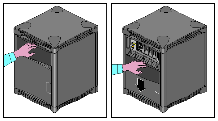Figure 2-2 Opening the Front of the SGI 2100  System