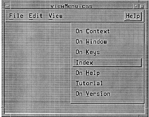 Figure 6-4 
The Help Menu and Its Selections (First Model)