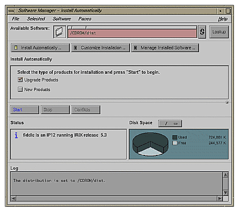 Figure 4-1 The IRIX Interactive Desktop Software Manager 