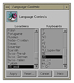 Figure 4-7 Language Control Panel