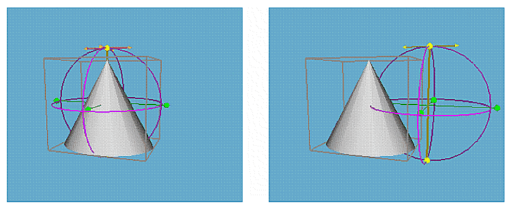 Figure 15-14 Changing the Center of Rotation and Scaling Along An Axis