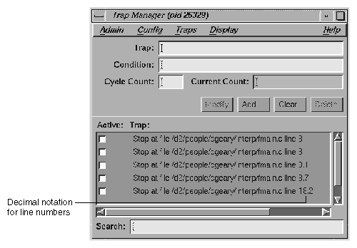 Trap Manager Window with Redefined Function
